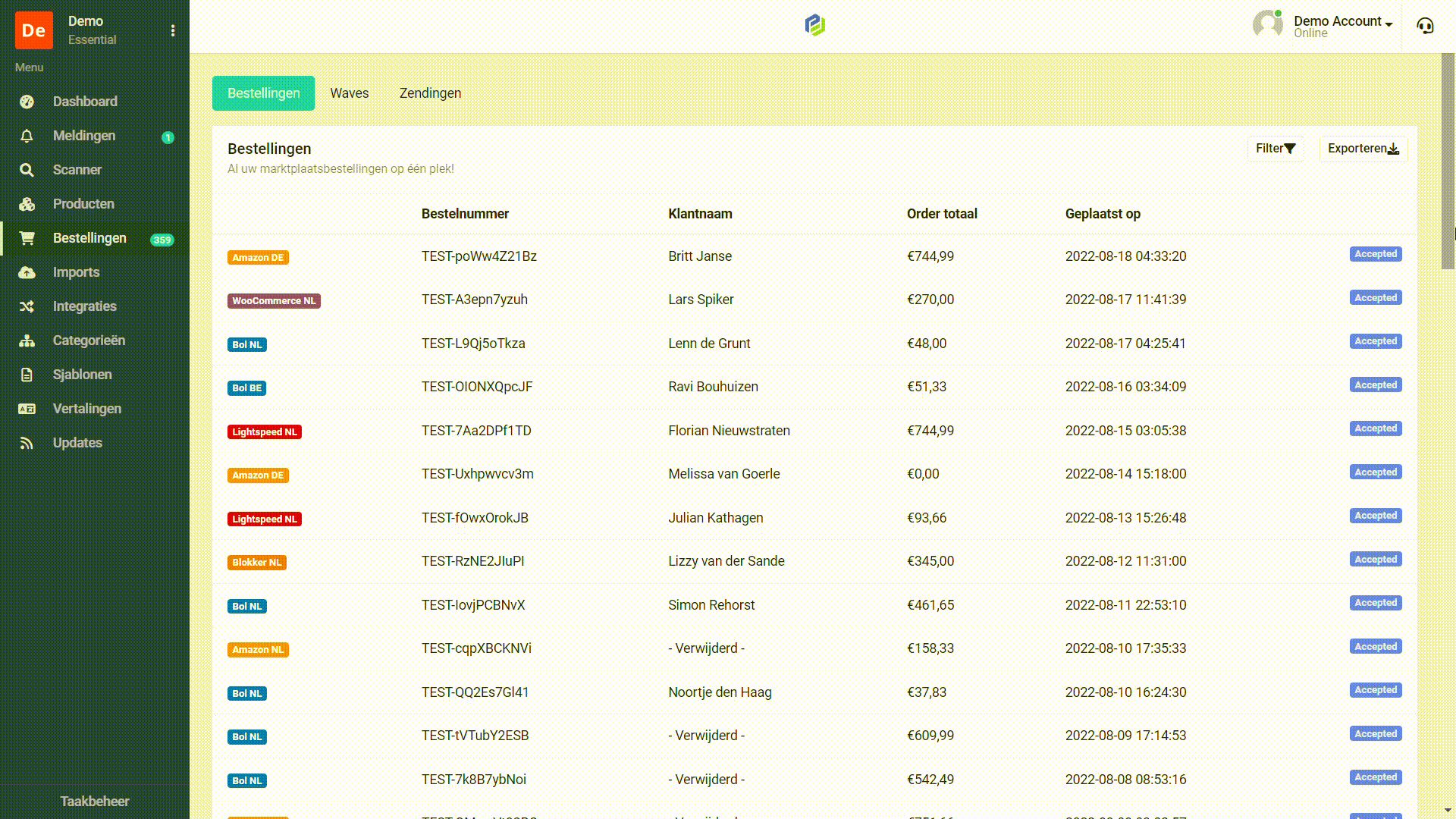 Bestellingen verwerken in ProductFlow